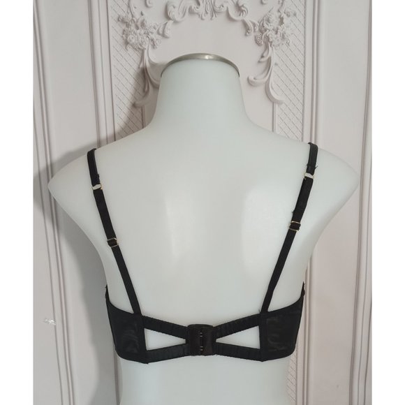 Victoria's Secret Dream Angels Black Dot Mesh Merry Widow Balconette Bra 32DD - Picture 5 of 7